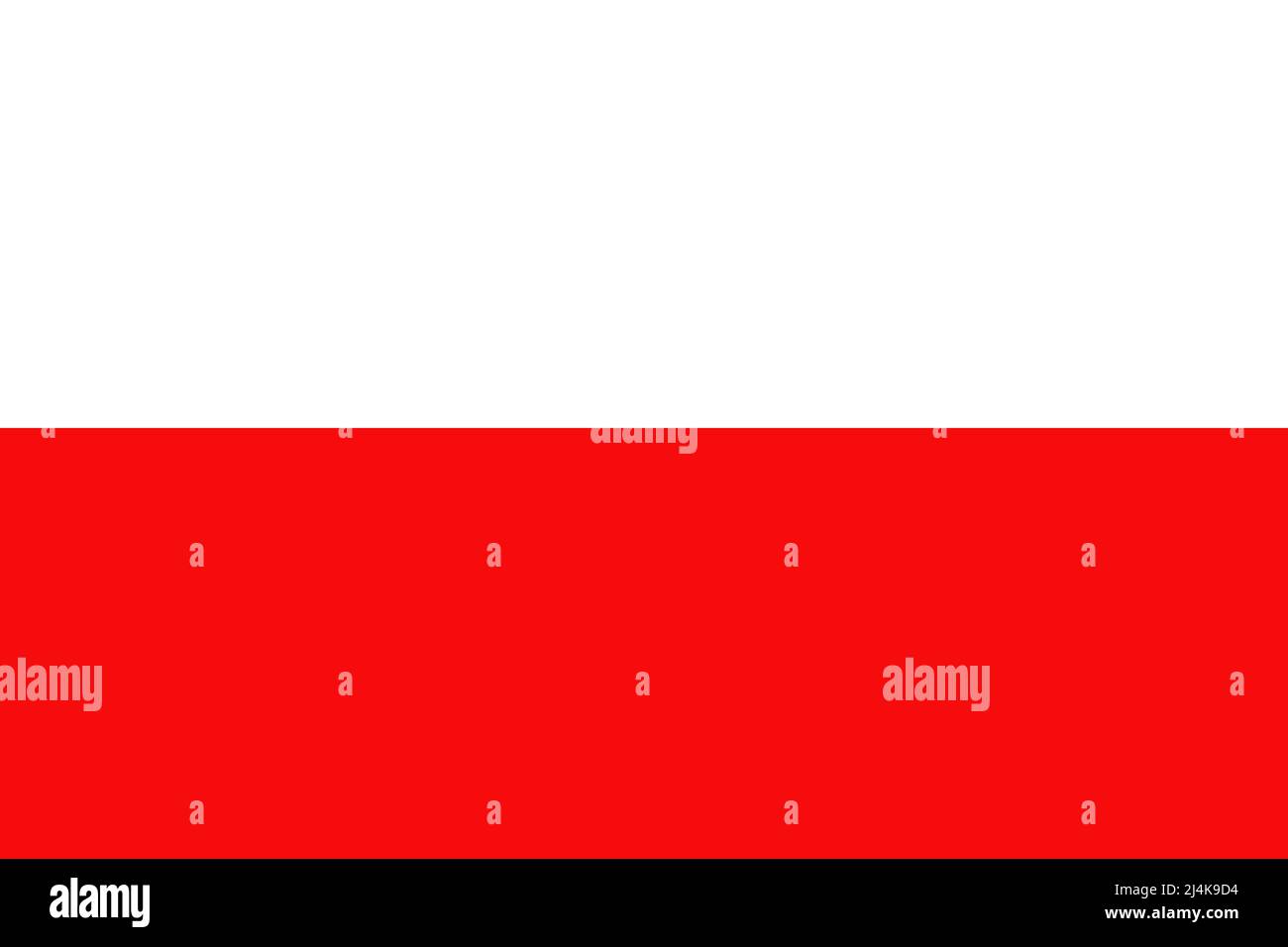 Die weiße und rote Flagge Polens Stockfoto