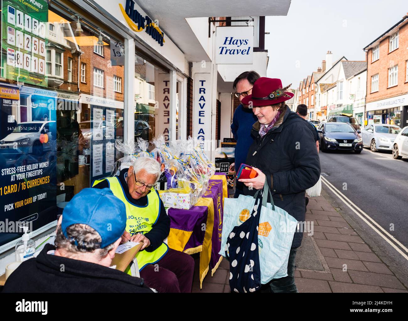 Budleigh Lions Osterverlosung Geld für gute lokale Zwecke sammeln. Stockfoto