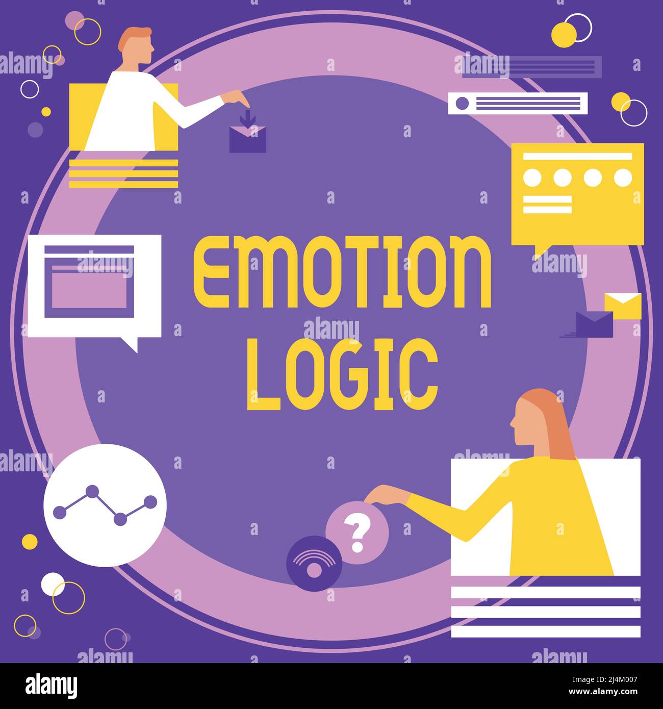 Inspiration mit Zeichen Emotion Logic. Internet-Konzept Herz oder Gehirn Seele oder Intelligenz Verwirrung Gleichgewichtsbilanz Kollegen mit Online-Meeting Stockfoto