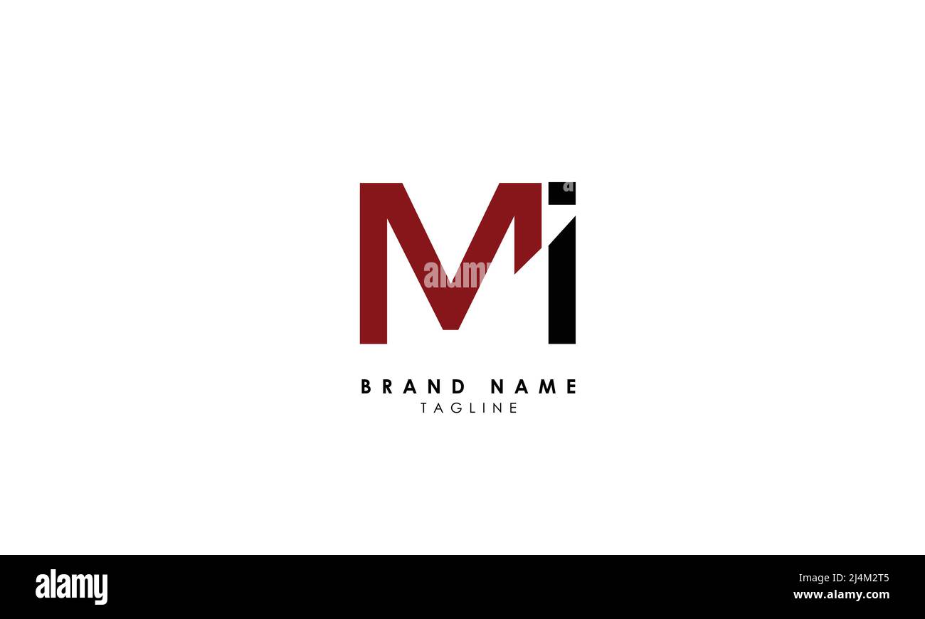 Buchstabenbuchstaben Initialen Monogramm-Logo MI, im, M und I Stock Vektor