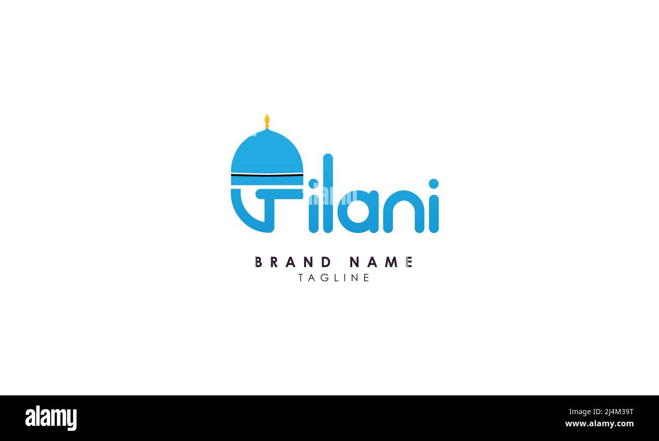 Gilani Logo, Gilani Text Logo Stock Vektor