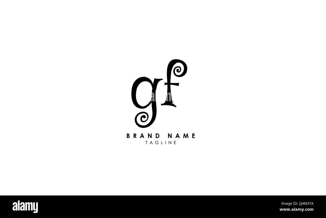 Buchstabenbuchstaben Initialen Monogramm Logo GF, FG, G und F Stock Vektor