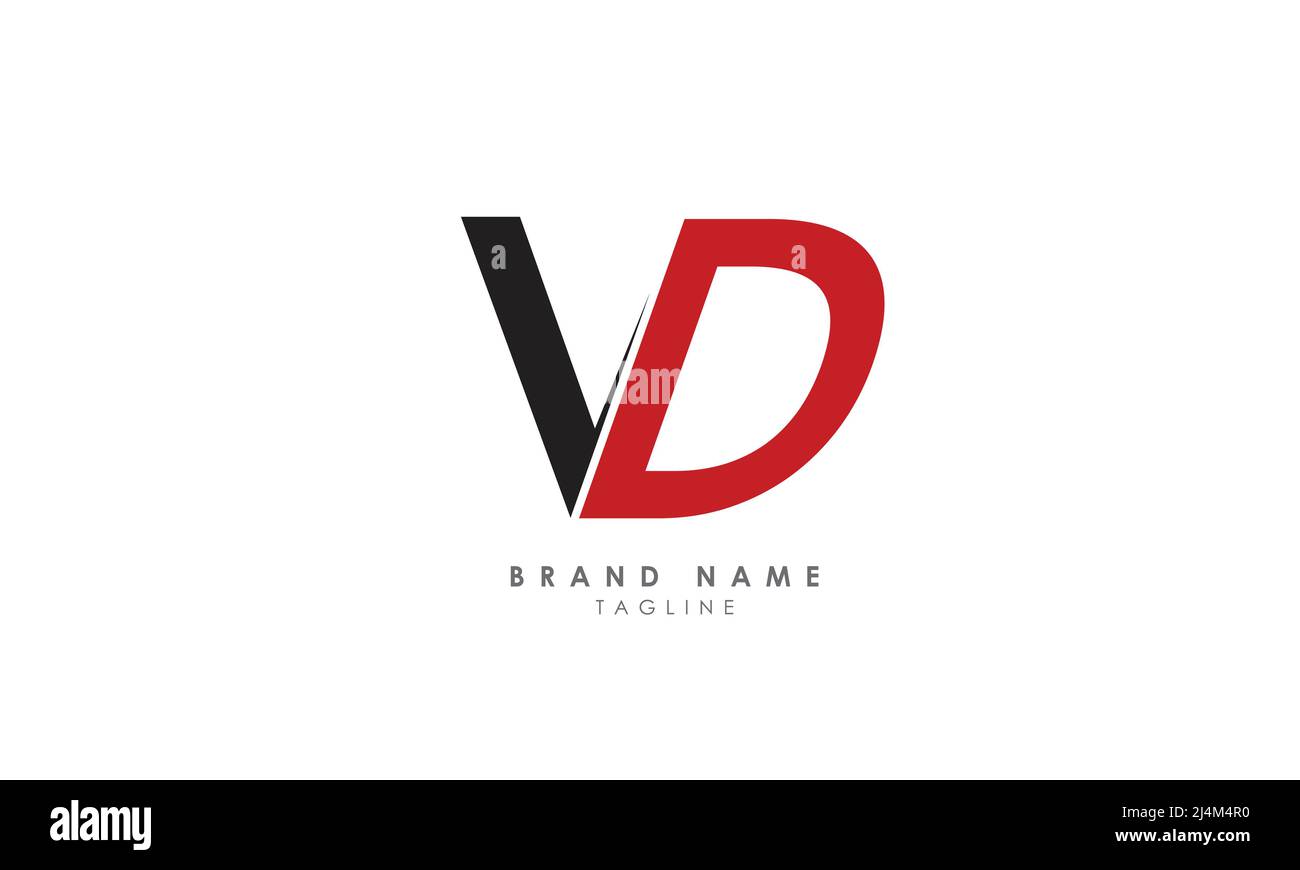 Buchstabenbuchstaben Initialen Monogramm-Logo DV, VD, D und V Stock Vektor