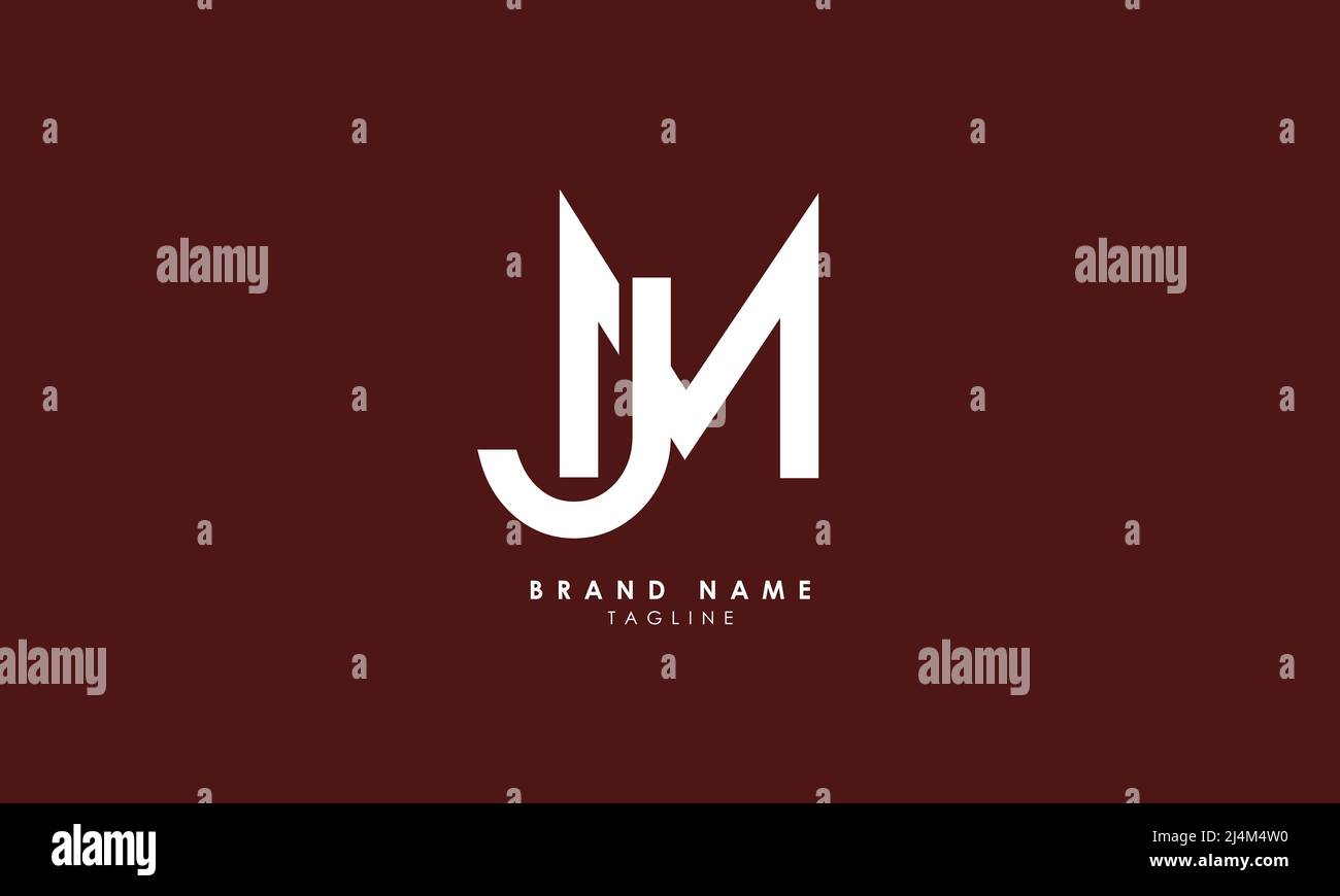 Buchstabenbuchstaben Initialen Monogramm-Logo MJ, JM, M und J Stock Vektor