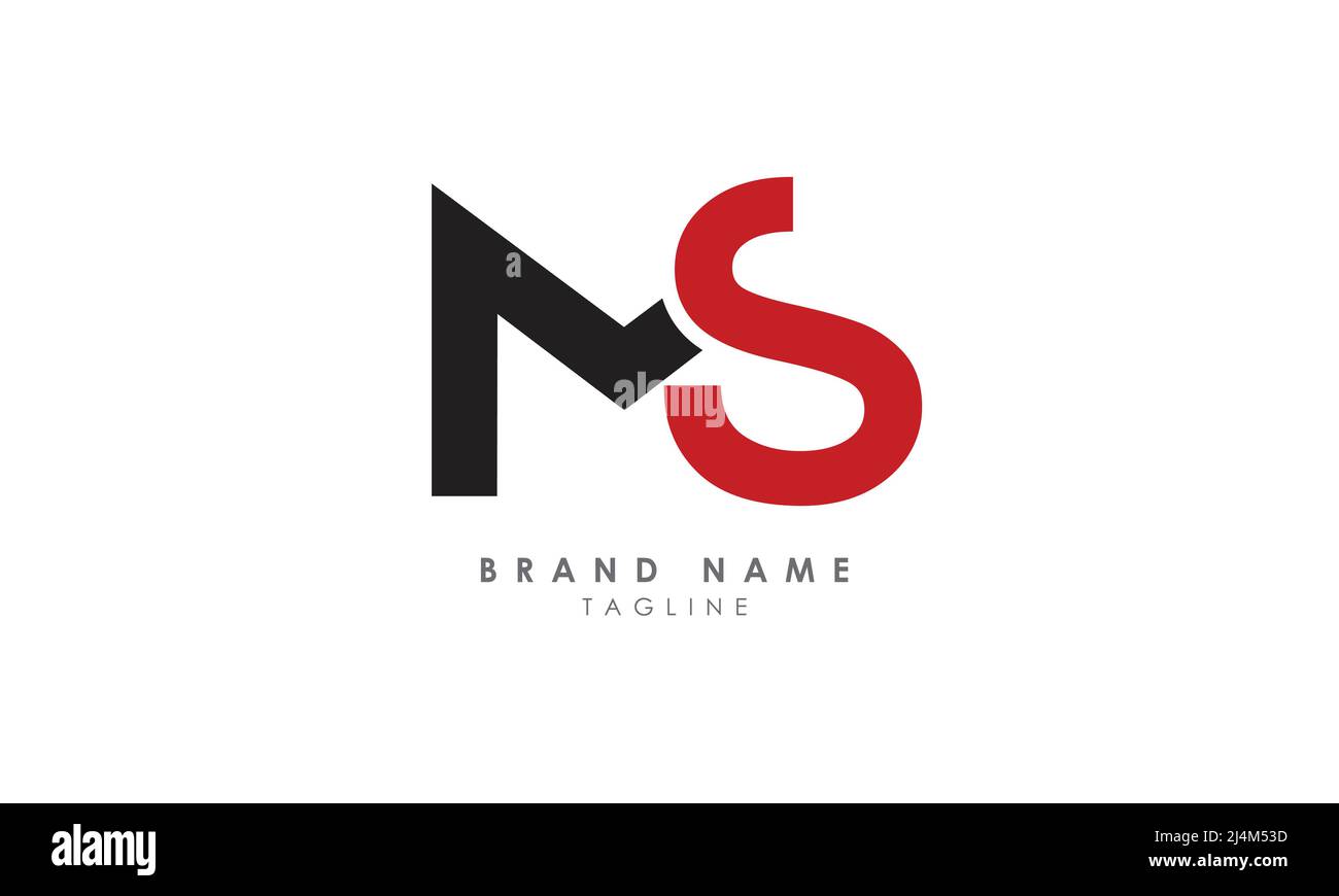 Buchstabenbuchstaben Initialen Monogramm-Logo MS, SM, M und S Stock Vektor
