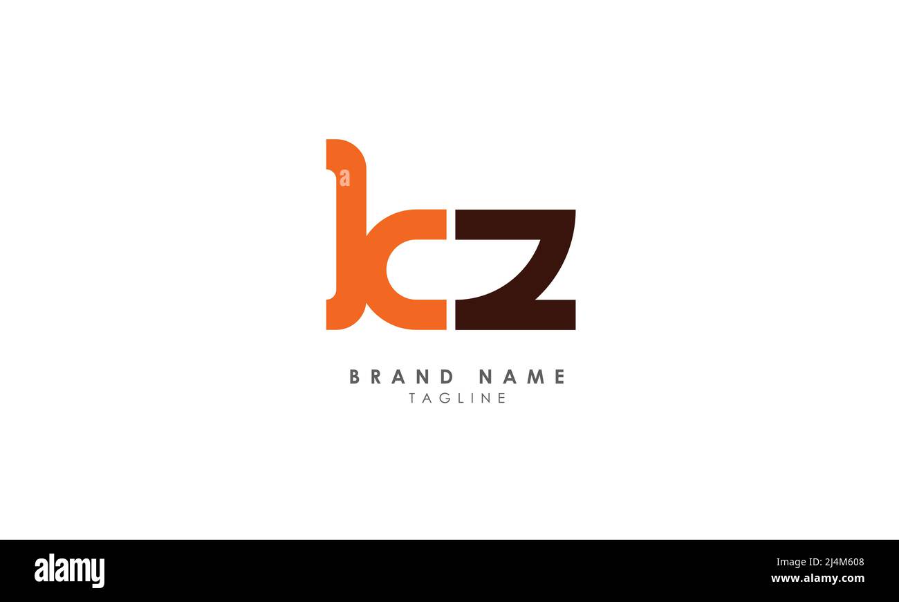 Buchstabenbuchstaben Initialen Monogramm Logo KZ, ZK, K und Z Stock Vektor