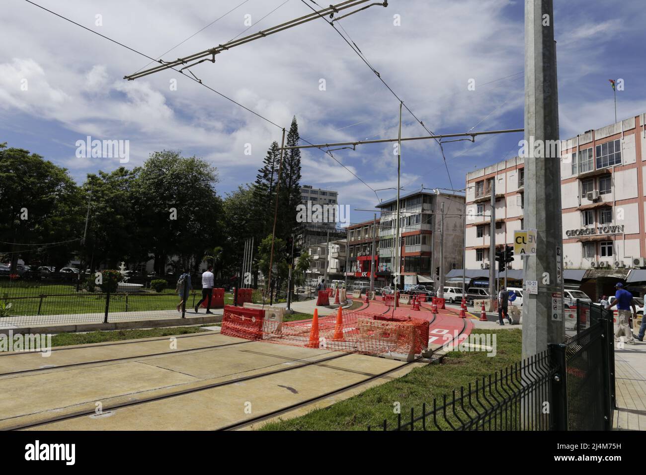 Die Phase 2 des Metro Express-Netzausbaus erstreckt sich über eine 12,6 km lange Strecke, die Rose Hill mit Curepipe bis Jan Palach South verbinden wird Stockfoto