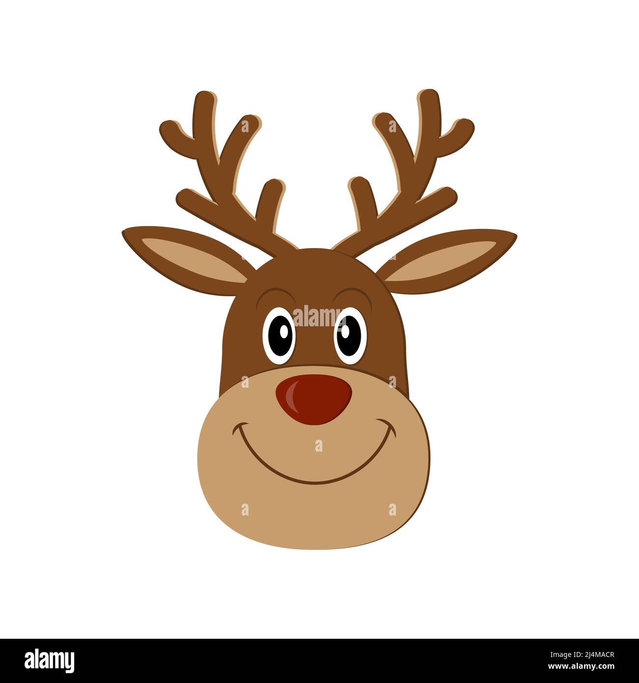 Rentier Weihnachten Charakter, Vektor-Illustration isoliert auf weißem Hintergrund Stock Vektor