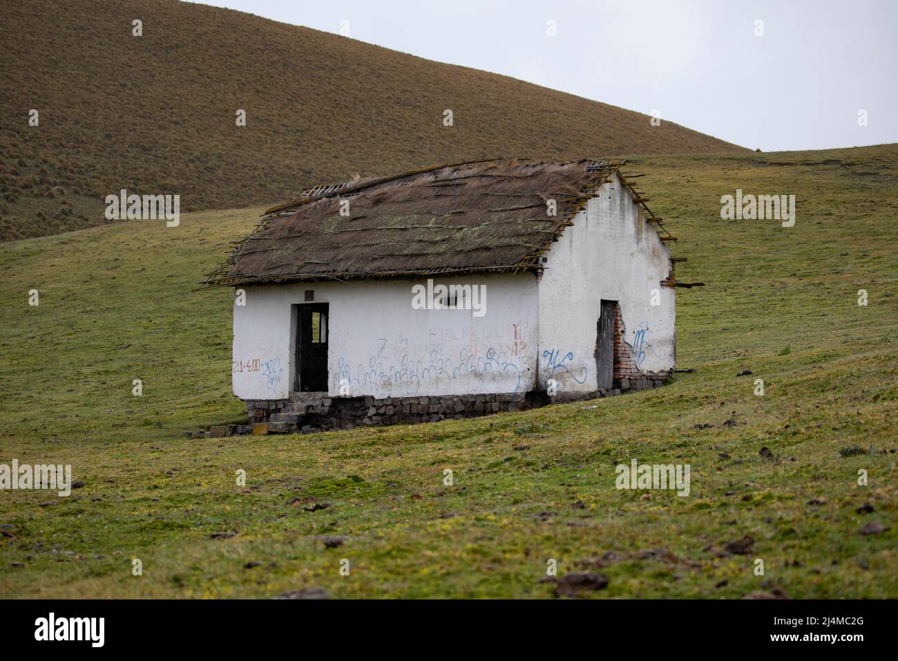 Verlassene Haus, Andes Ecuador Stockfoto