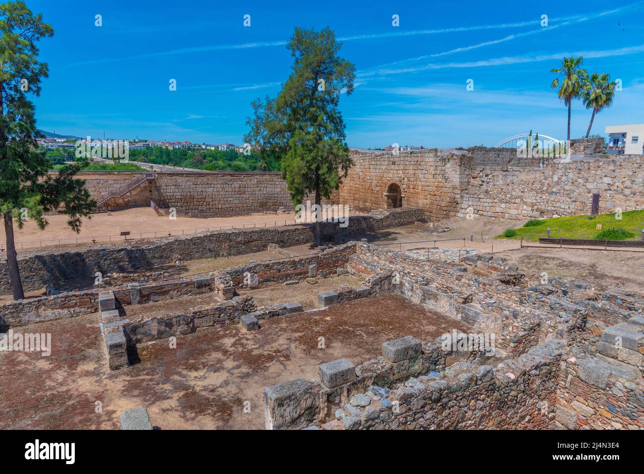 Alcazaba Festung in der spanischen Stadt Merida Stockfoto