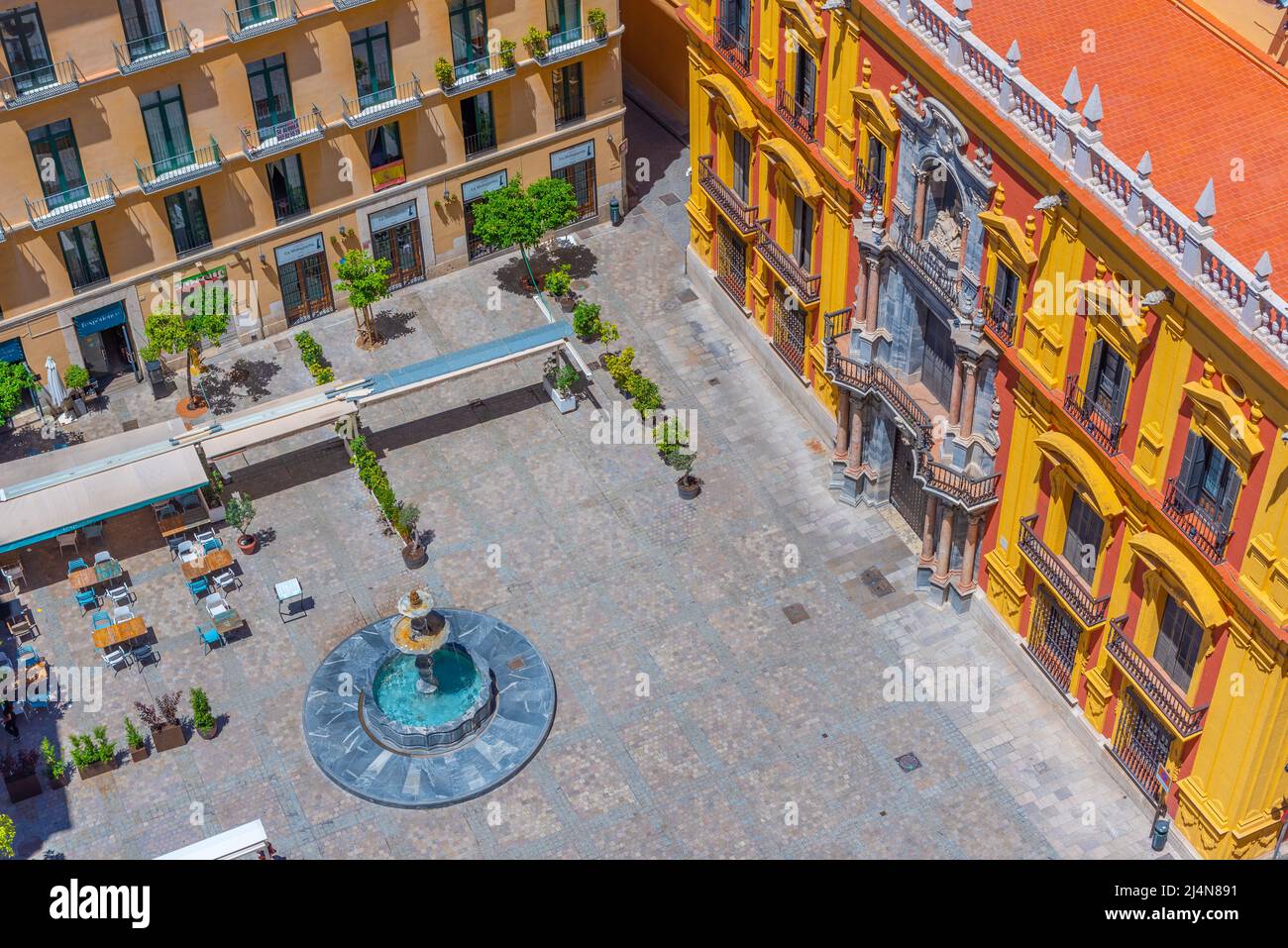 Blick auf die plaza del obispo in Malaga Stockfoto