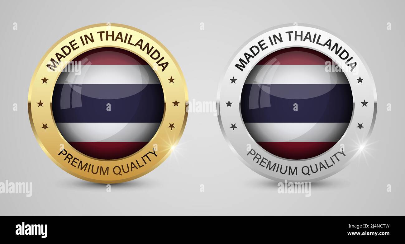 Made in Thailand Grafiken und Labels Set. Einige Elemente der Auswirkung für die Verwendung, die Sie daraus machen möchten. Stock Vektor