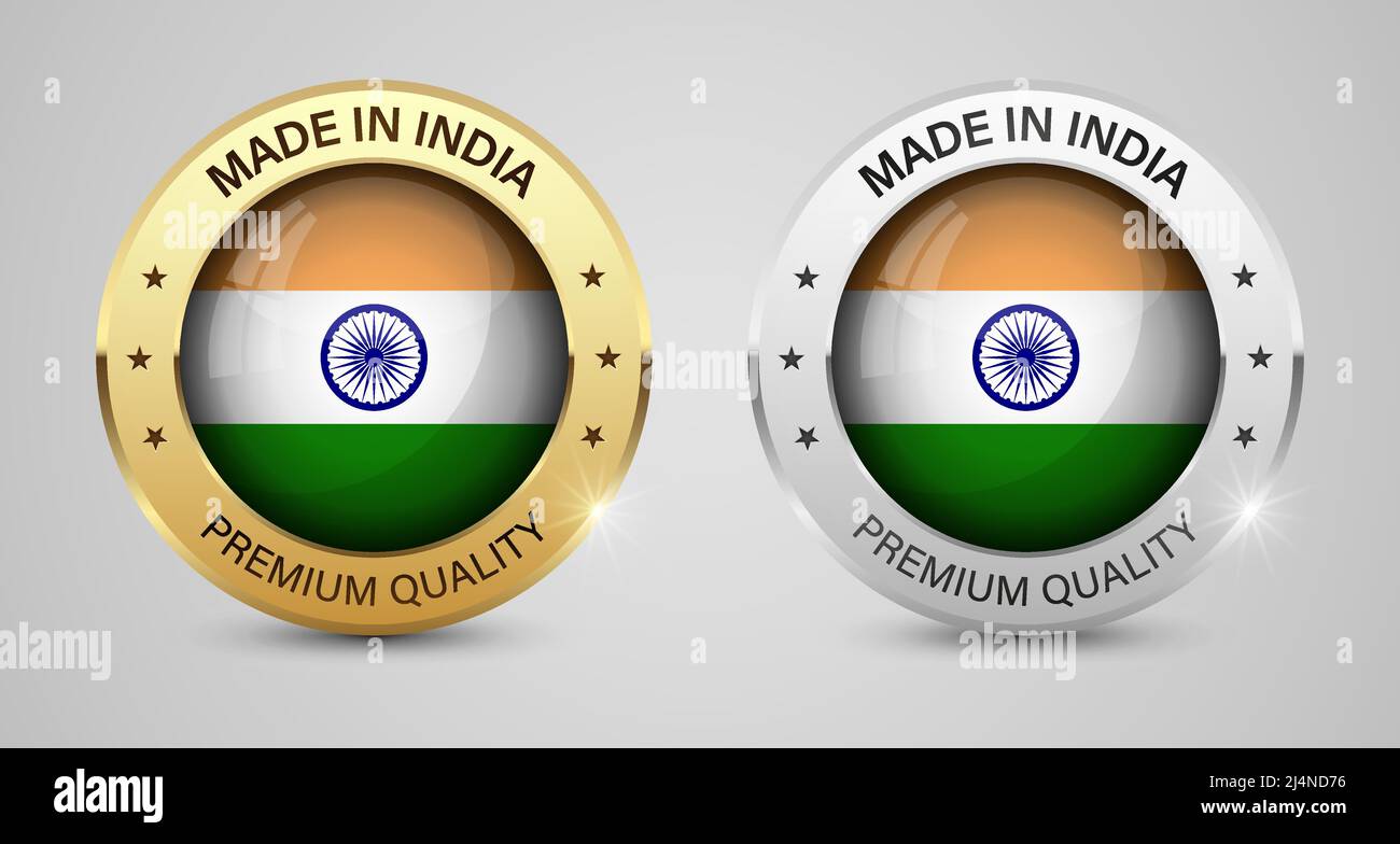 Made in India Grafiken und Labels Set. Einige Elemente der Auswirkung für die Verwendung, die Sie daraus machen möchten. Stock Vektor