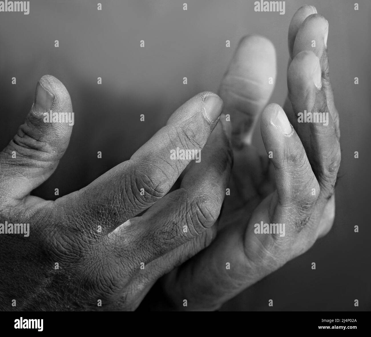 Hände zusammen beten zu Gott Stock Foto Stockfoto