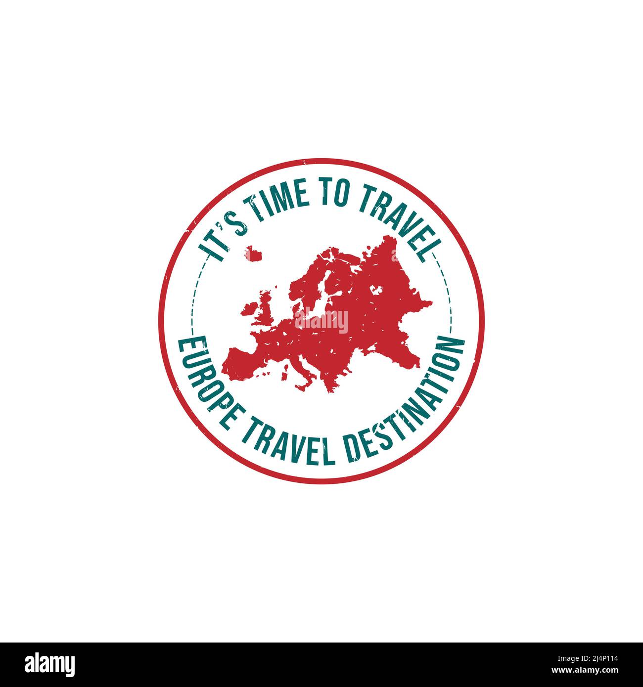 Grunge Gummistempel mit dem Text Europa Reiseziel in der Marke geschrieben. Zeit zum Reisen. Europa Reiseziel Grunge Stempel ve Stock Vektor