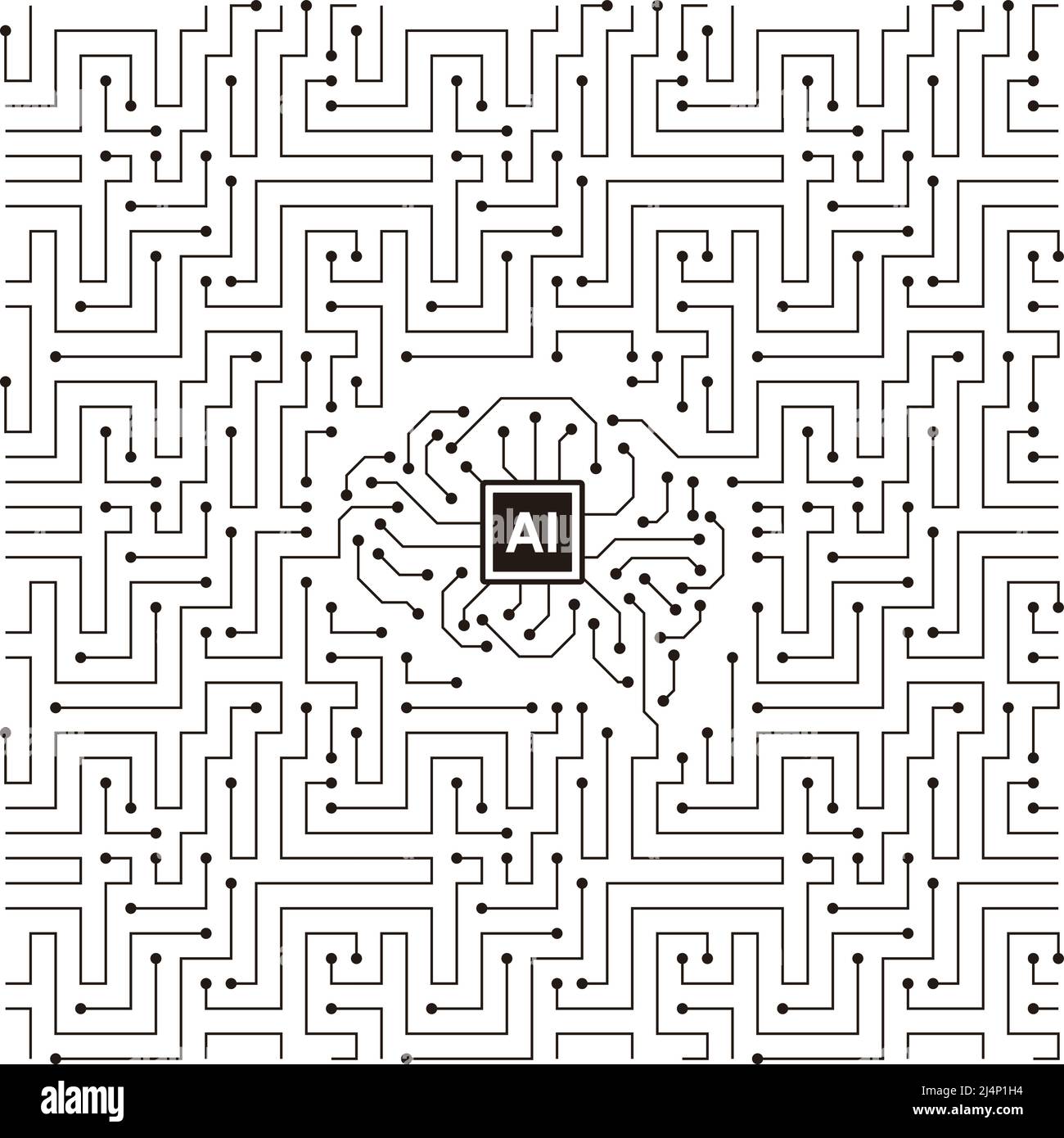 Leiterplatte Textur Hintergrund, wie Labyrinth, nahtlose Muster Stock Vektor
