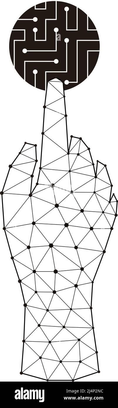 Metaverse Technologiekonzepte, Finger berühren die Leiterplatte Stock Vektor