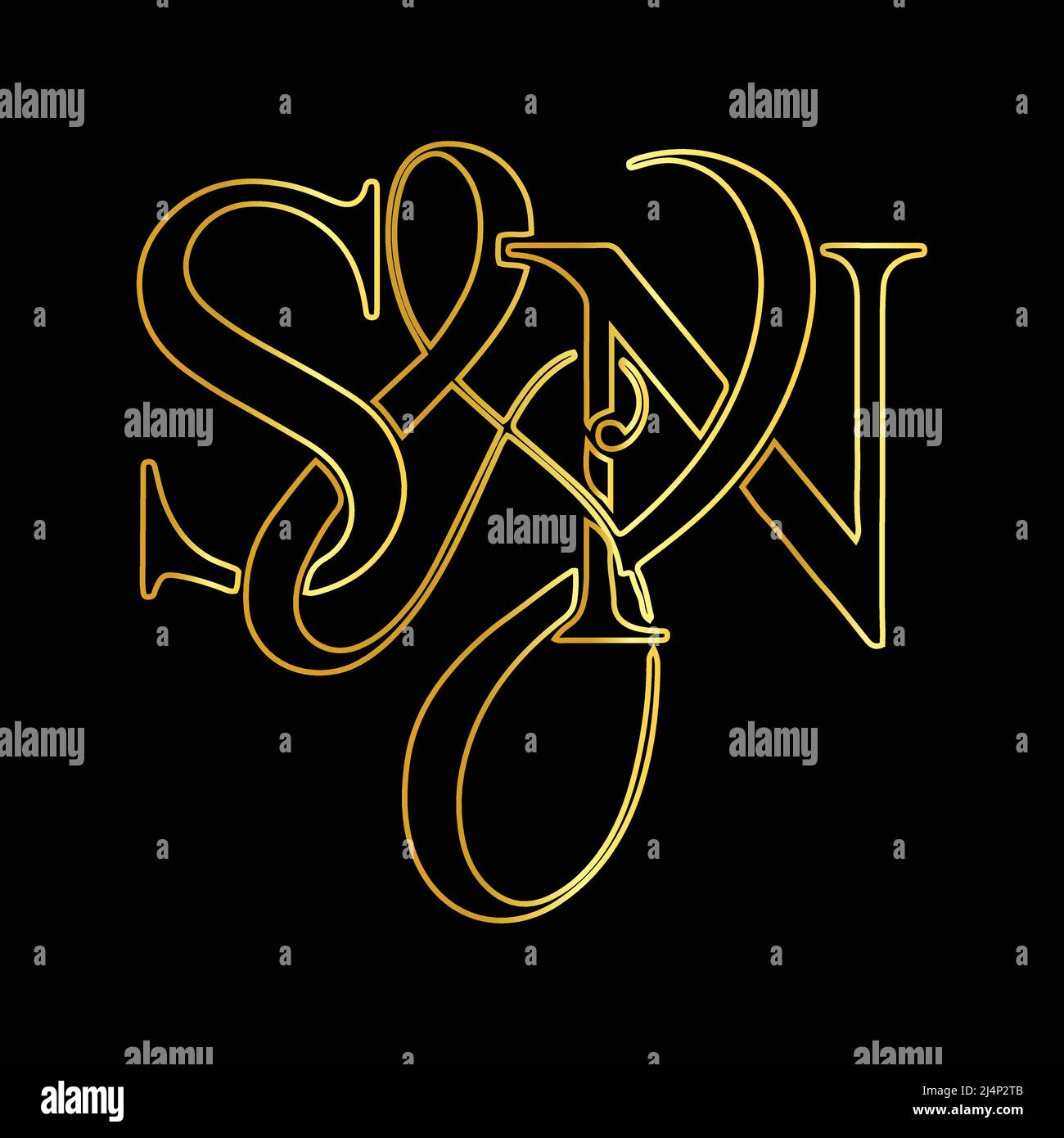 Alphabet Buchstaben Initialen Monogram Logo SN, NS, S und NYS oder N&S kostenlos zum Herunterladen von Designs Stock Vektor