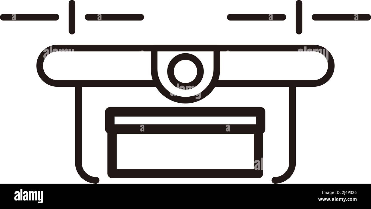 Drohne liefern Waren, flaches Icon-Design, Vektor-Illustration Stock Vektor