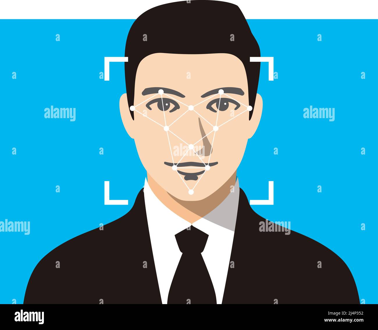 Face ID, Gesichtserkennung System Konzept Symbole, nehmen Sie ein Bild Stock Vektor