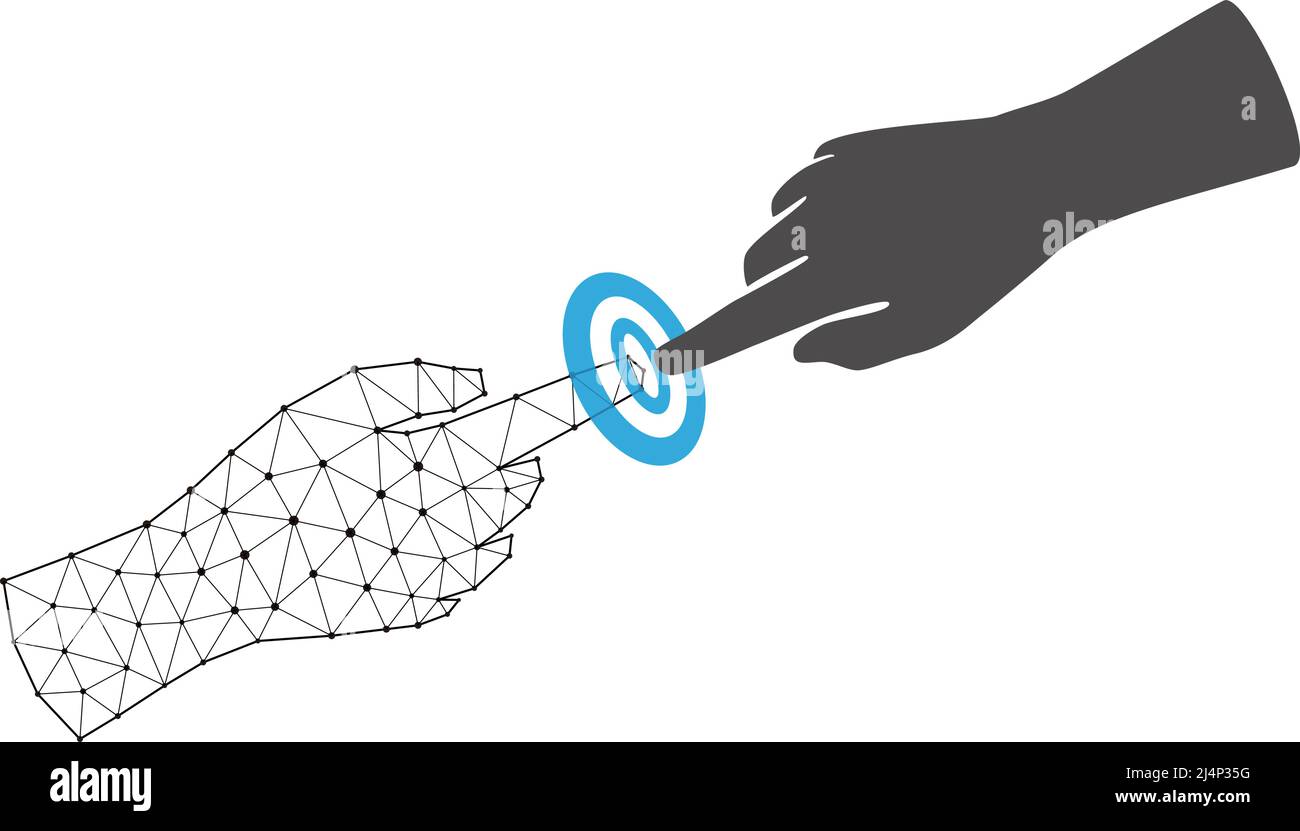 Metaverse Technologiekonzepte, Berührungen von Virtual und Reality Stock Vektor