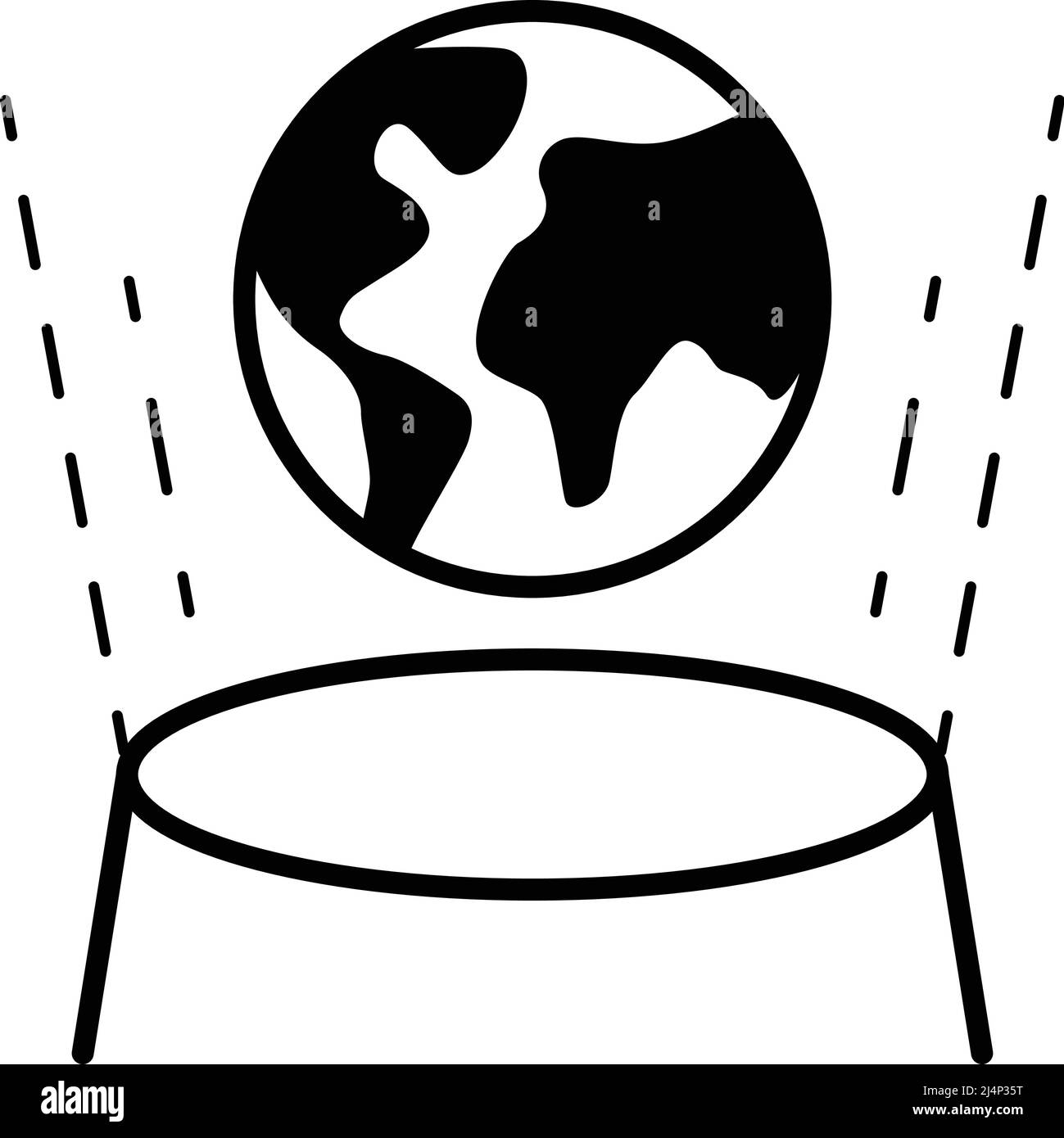 VR- und Metaverse-Technologiekonzepte. Erdfliegen auf der Bühne Stock Vektor