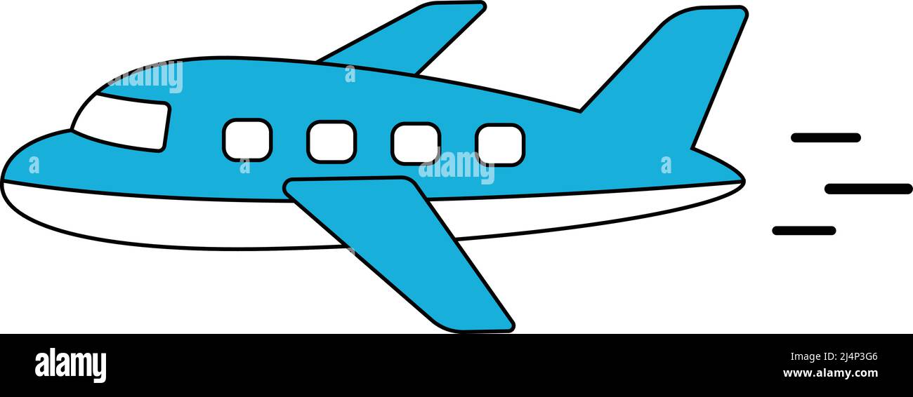 Privatflugzeug, Flugzeug, flache Symbolvektordarstellung Stock Vektor
