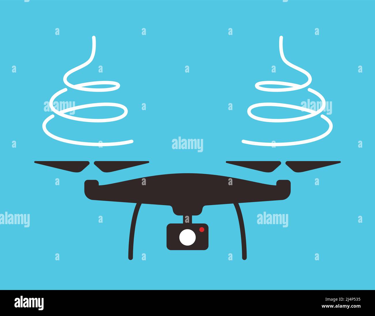Drone flachbild Icon Design, Fliegen, blauer Hintergrund, Vector Illustration Stock Vektor