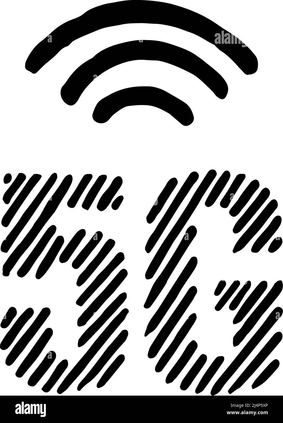 Wireless-Symbol für das Mobilfunknetz der 5G 5.. Generation Stock Vektor