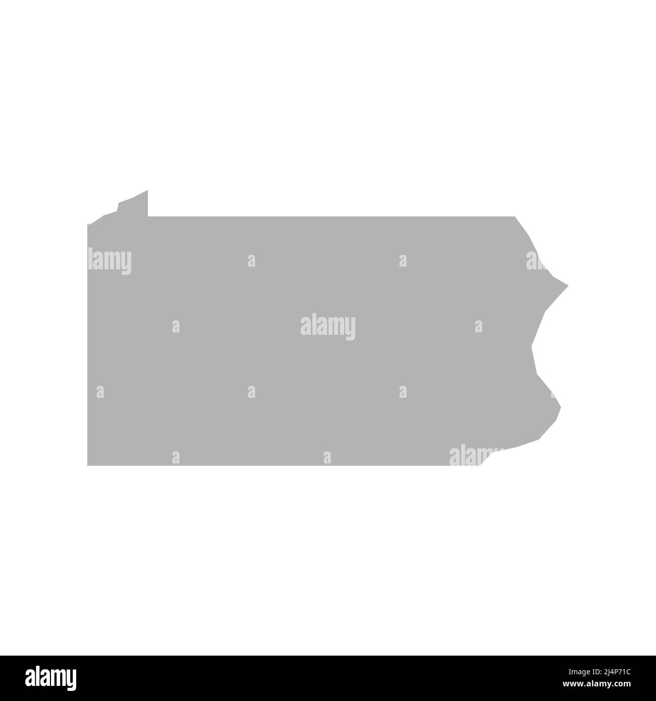 Vektorsymbol der Pennsylvania-Karte auf weißem Hintergrund Stock Vektor