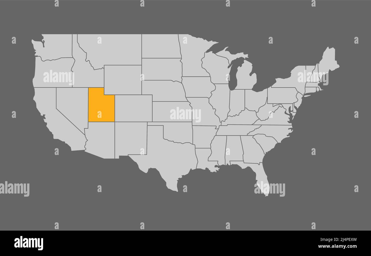 Karte der Vereinigten Staaten mit Utah Highlight Stock Vektor