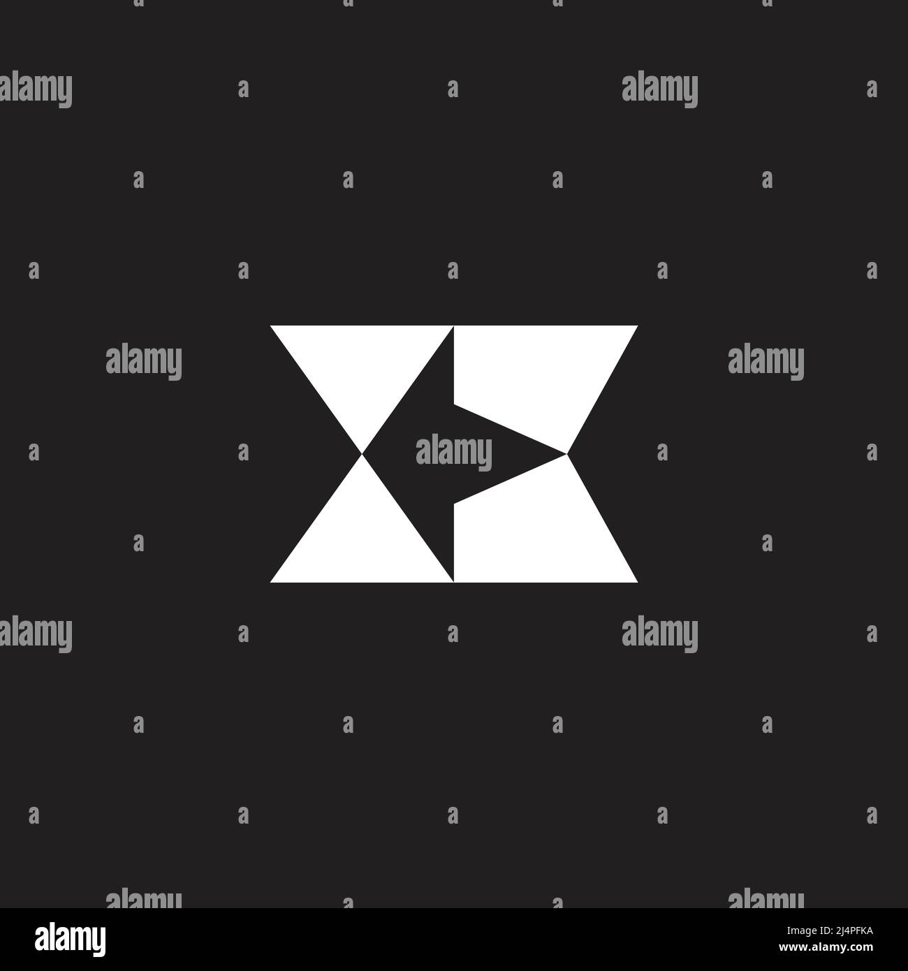Pfeil nach links Dreiecke einfacher geometrischer Logo Vektor Stock Vektor