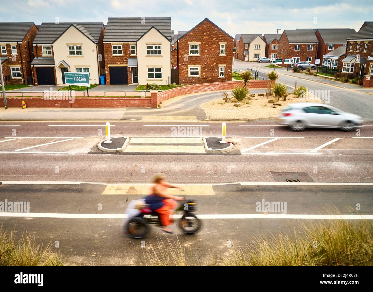 Der neue Radweg neben den Sanddünen am Clifton Drive, St Annes, UK Stockfoto