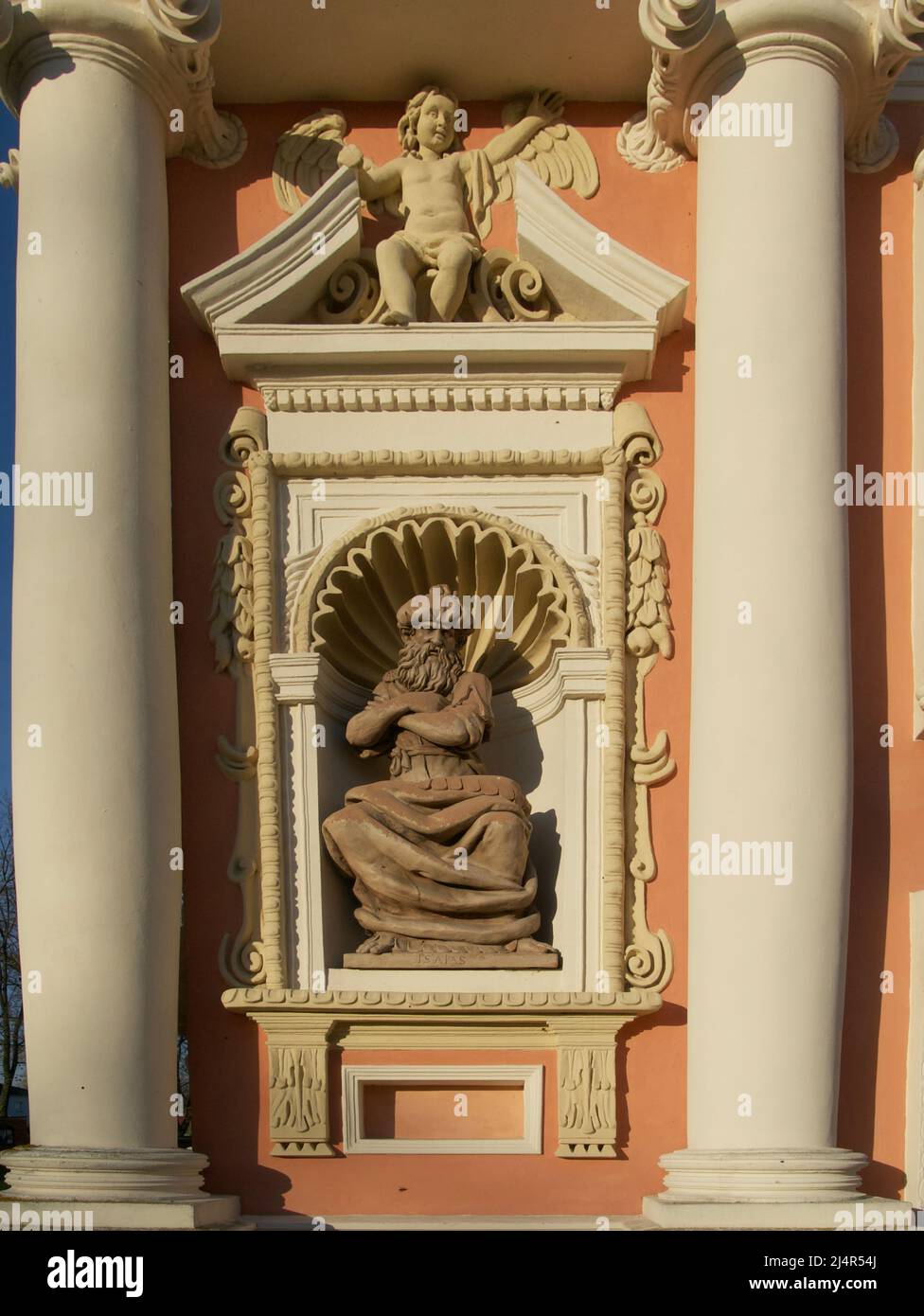 Statue des Propheten Jesaja, Loreto-Haus, Gołąb bei Puławy, Polen Stockfoto