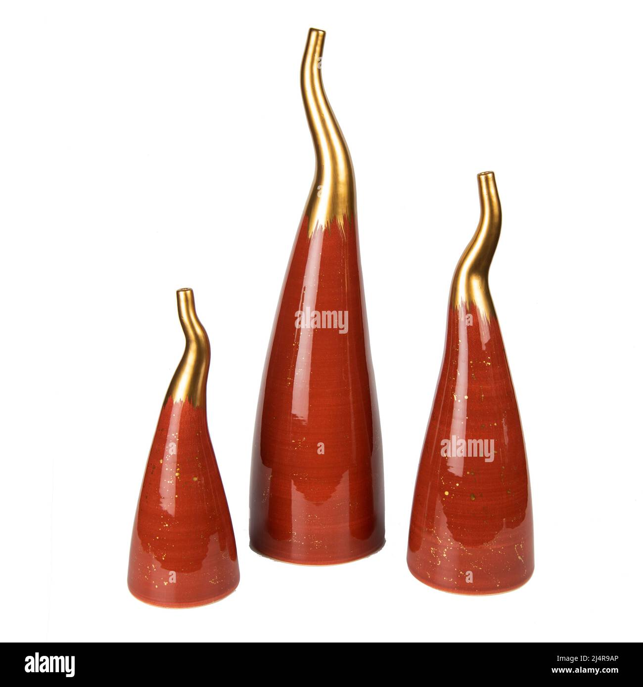 Keramik Vase Luxus Wohnzimmer Dekoration Objekt isoliert Stockfoto
