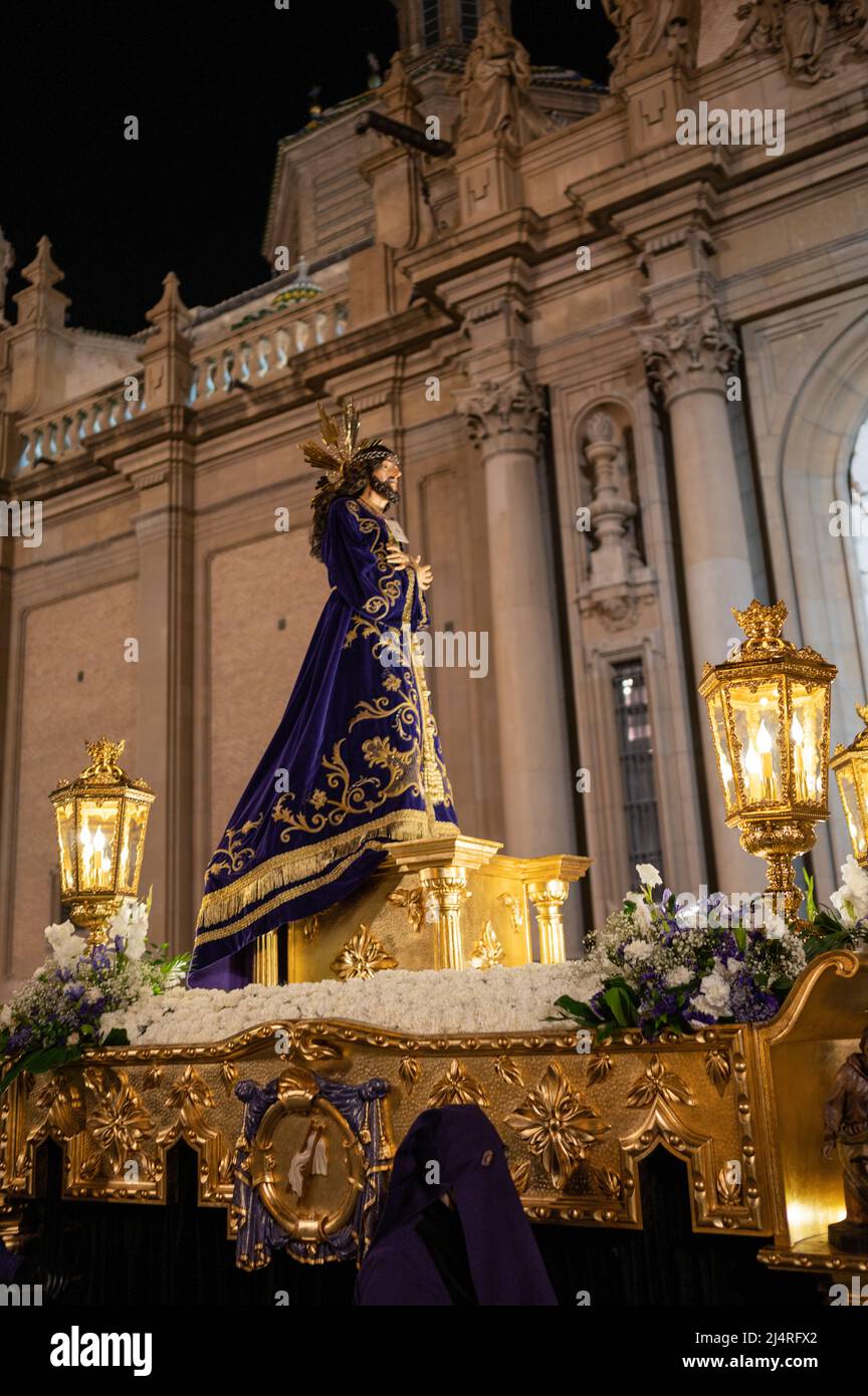 Die Osterwoche in Zaragoza geht auf das 18.. Jahrhundert zurück und zieht jedes Jahr mehr als 100.000 Besucher an. Stockfoto