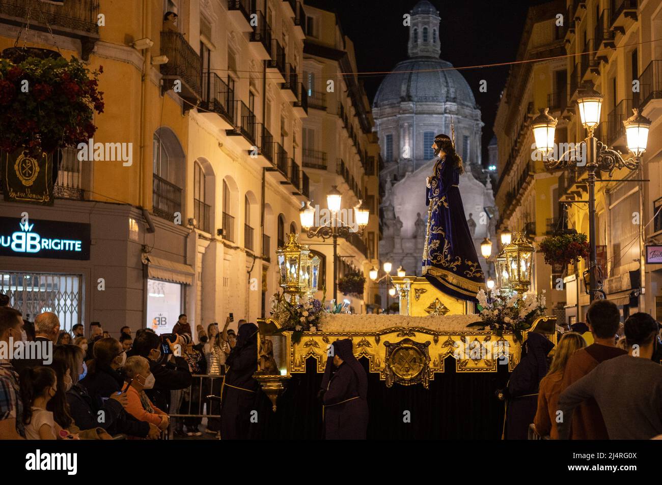 Die Osterwoche in Zaragoza geht auf das 18.. Jahrhundert zurück und zieht jedes Jahr mehr als 100.000 Besucher an. Stockfoto