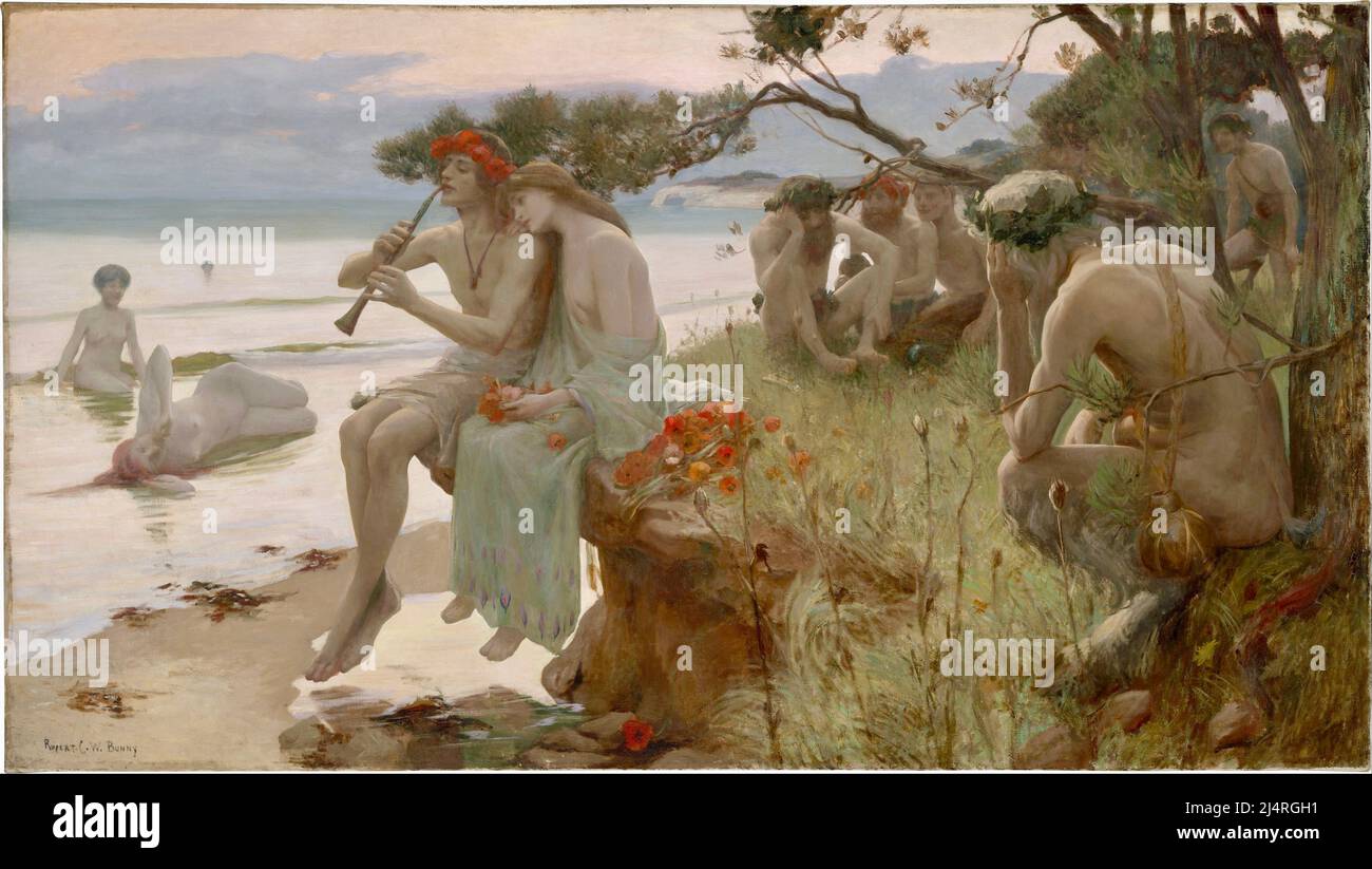 Rupert Bunny - Pastoral - c1893 Stockfoto