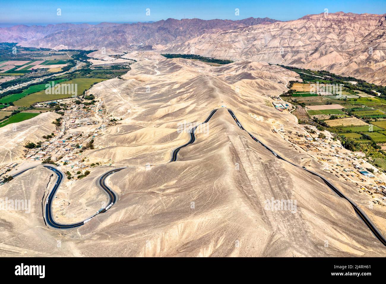 Geoglyphen und Linien von Palpa in Peru Stockfoto
