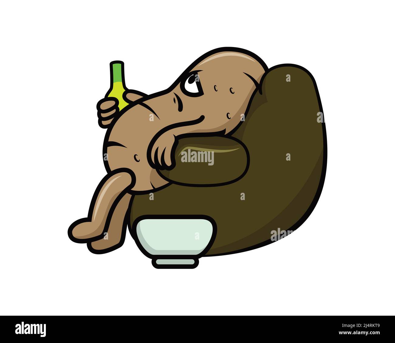 Couch Potato mit lazy Gesture Illustration Vektor Stock Vektor