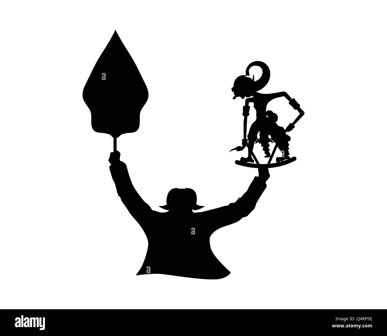 Dalang Illustration mit Silhouette Style Vector Stock Vektor