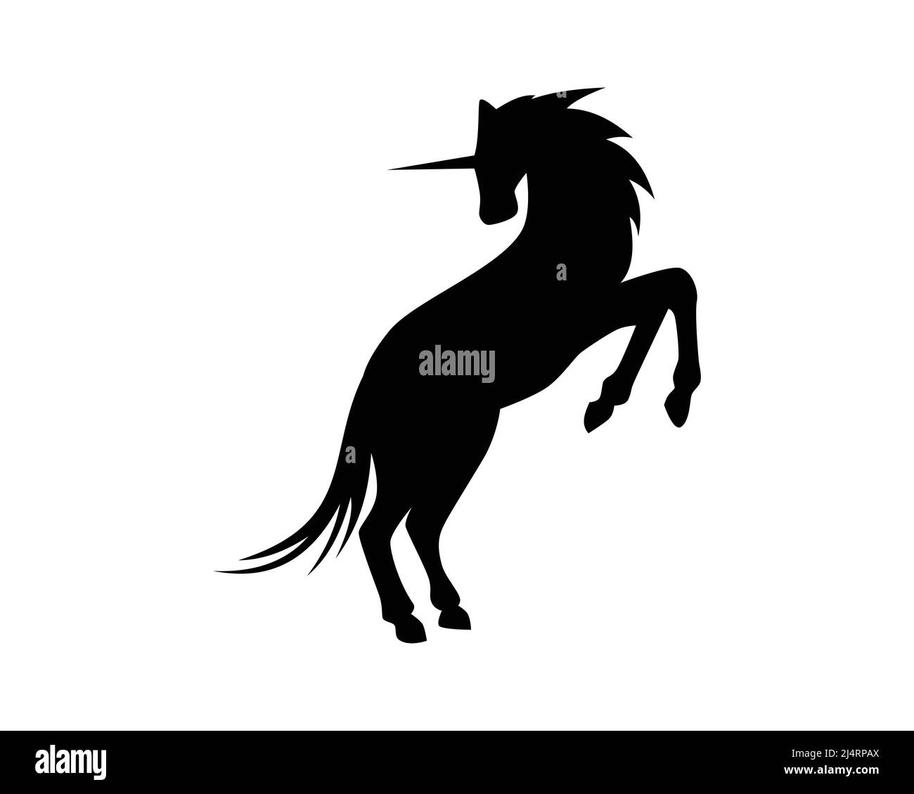 Einhorn-Illustration mit Silhouette Style Vector Stock Vektor