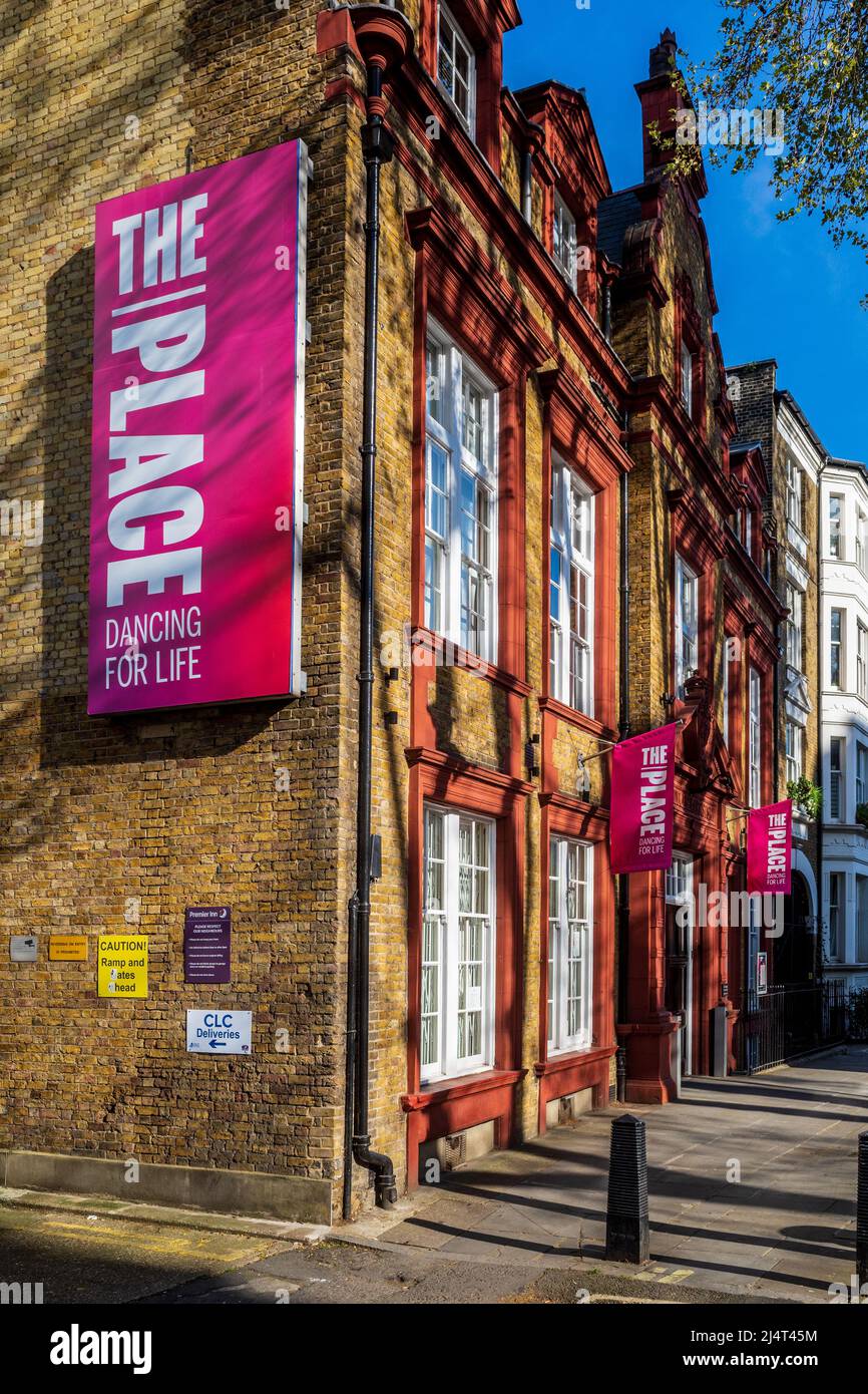 The Place London - Tanzentwicklungszentrum für Tanzausbildung, Kreation und Performance. Die London Contemporary Dance School und das Theater mit 288 Sitzplätzen sind hier zu finden Stockfoto