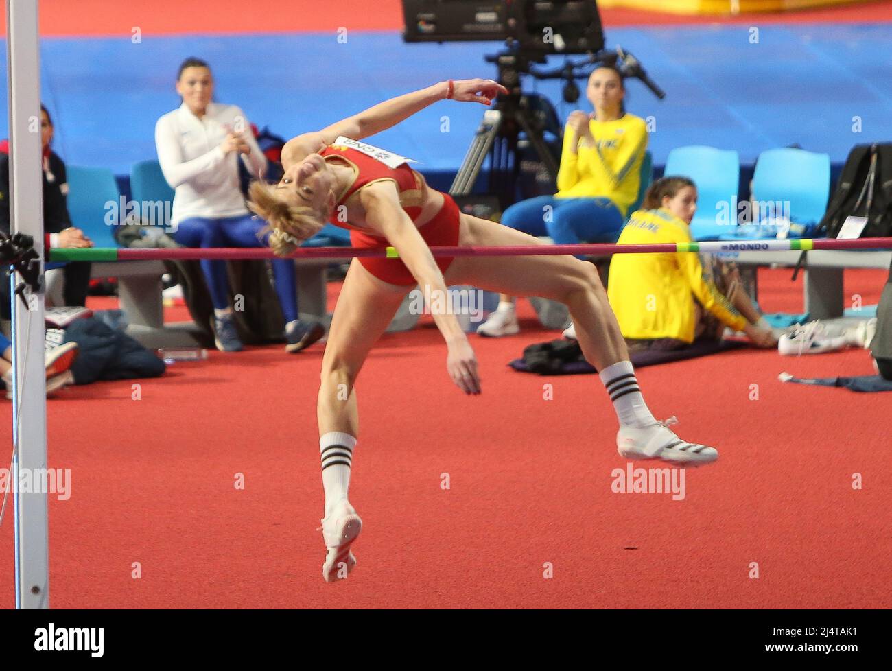 Marija Vuković von Montenegro Final High Jump Women während der Leichtathletik-Hallenweltmeisterschaften 2022 am 19. März 2022 in der stark Arena in Belgrad, Serbien - Foto Laurent Lairys / DPPI Stockfoto