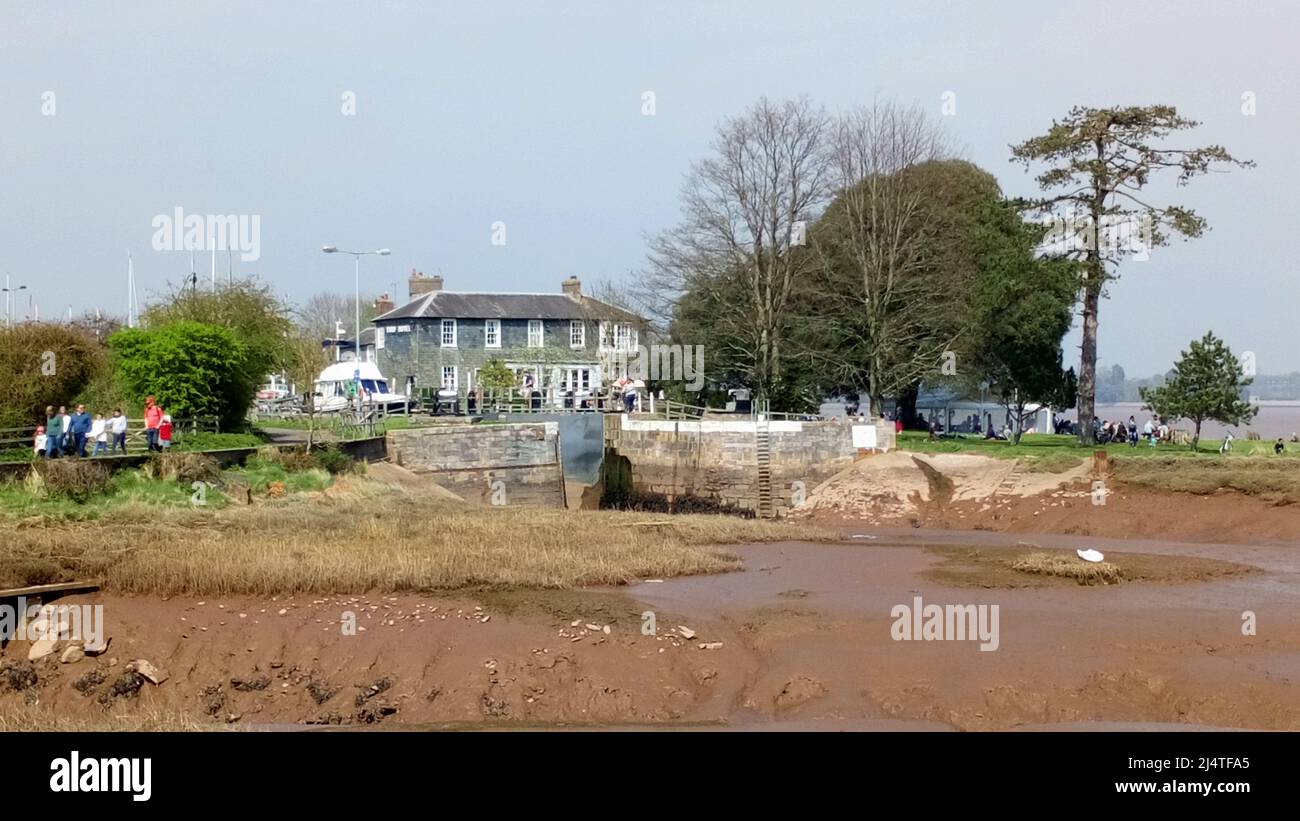 The Turf Hotel, Exeter Schiffskanal, Devon, England, Großbritannien. Stockfoto