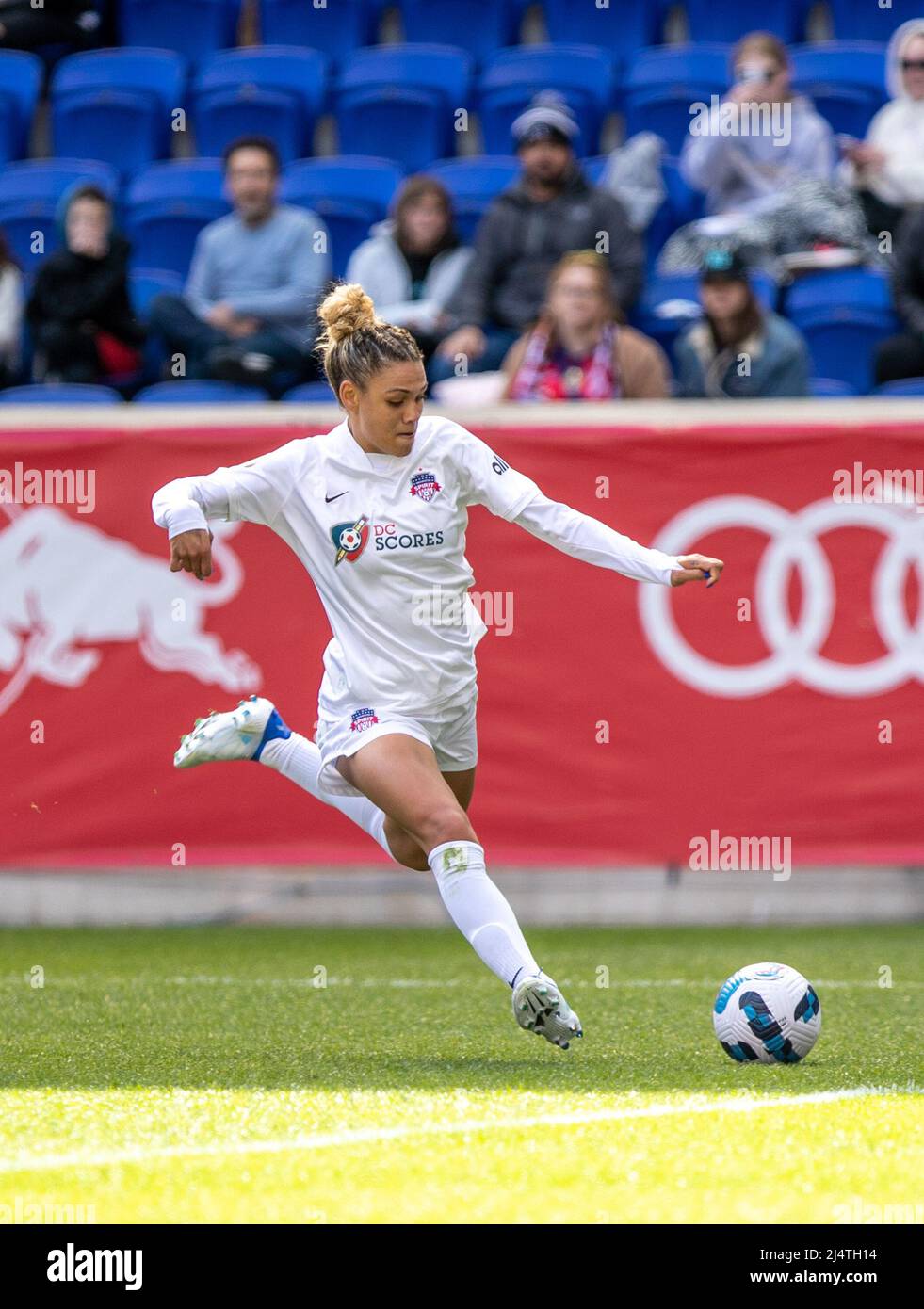 Harrison, Vereinigte Staaten Von Amerika. 17. April 2022. Trinity Rodman (#2 Washington Spirit) während des NWSL Challenge Cup Spiels zwischen dem NJ/NY Gotham FC und Washington Spirit in der RedBull Arena in Harrison, NJ Georgia Soares/SPP Credit: SPP Sport Press Photo. /Alamy Live News Stockfoto