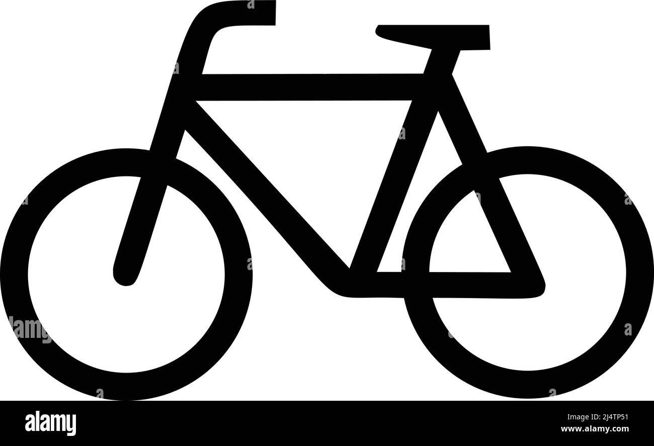 Abbildung Schwarzes Fahrrad mit schwarzen Reifen. Stock Vektor