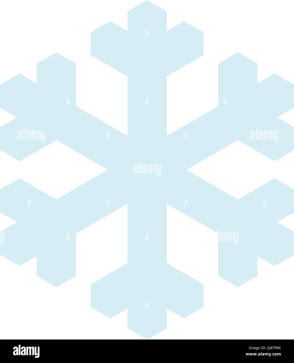 Illustration einer Schneeflocke in weichem Blau. Stock Vektor