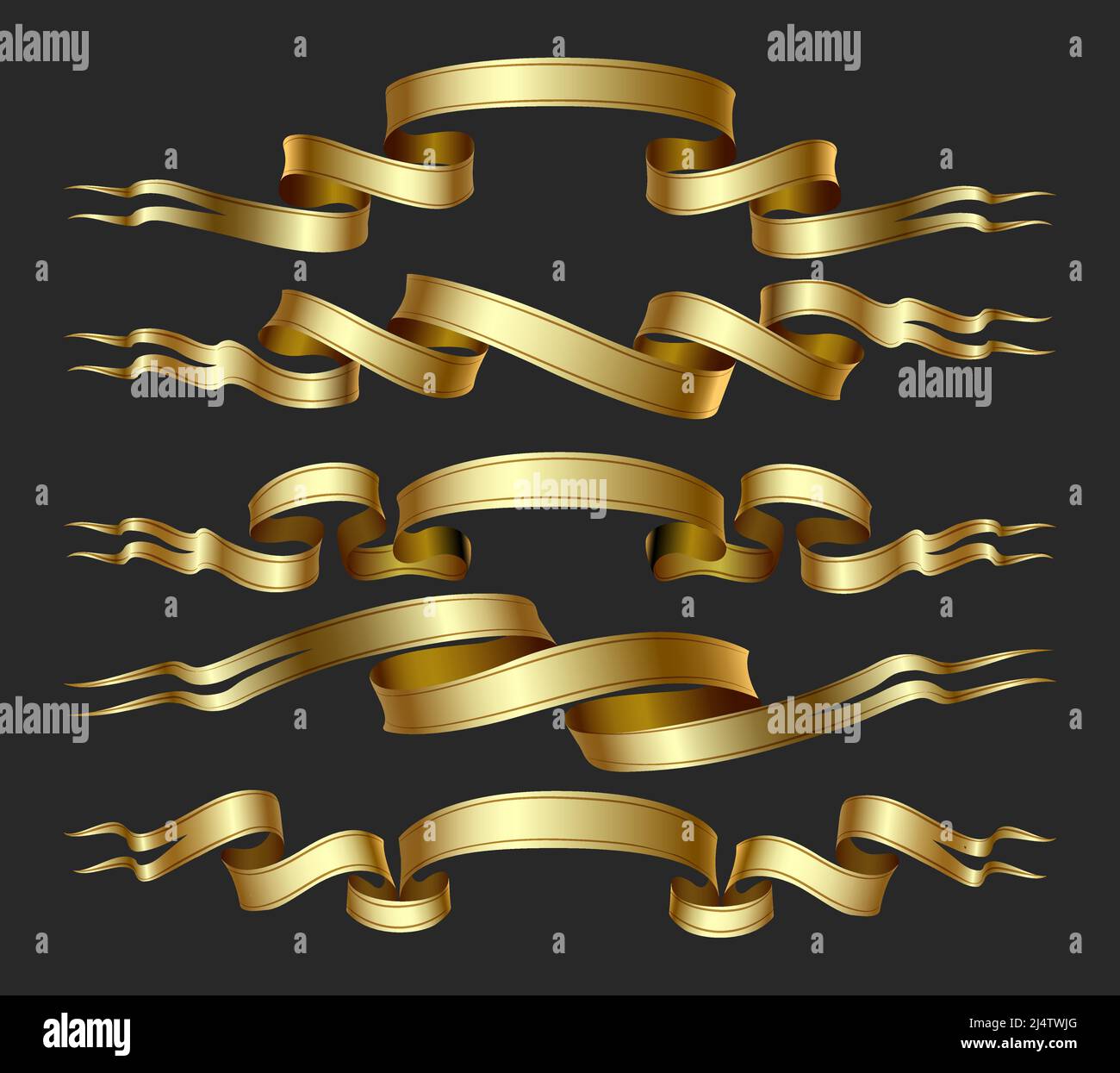 Goldene gewellte Bands Stock Vektor