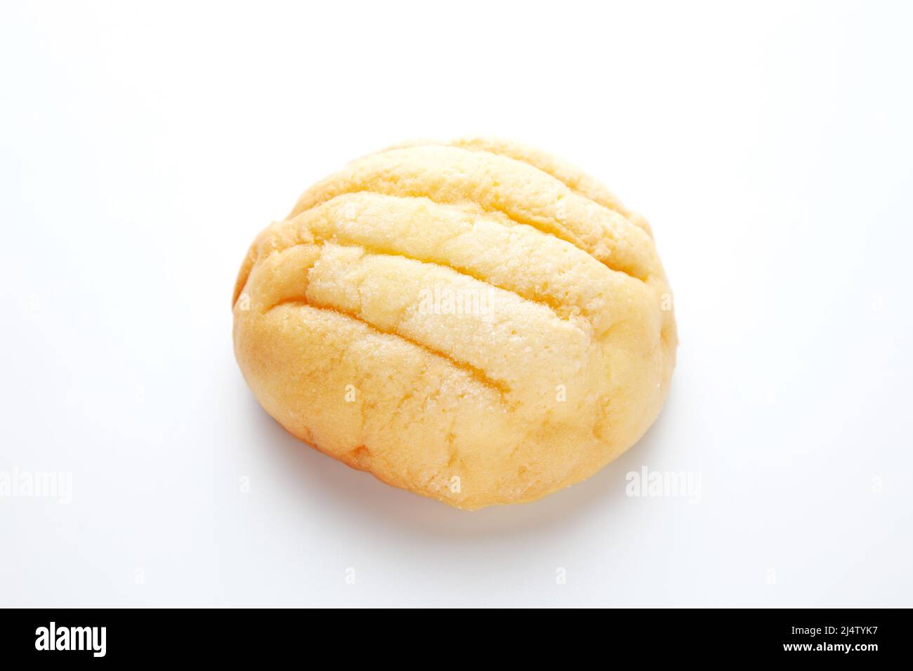 Rundes Melonenbrot isoliert auf weißem Hintergrund Stockfoto